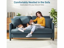 2/3 asientos en terciopelo de Teddy, sofá de comodidad correcta en madera maciza, loveseat con reposabrazos, 165x78x89cm, -gris^DripeX Best