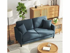 2/3 asientos en terciopelo de Teddy, sofá de comodidad correcta en madera maciza, loveseat con reposabrazos, 165x78x89cm, -gris^DripeX Best