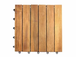 39 Baldosas de Madera Acacia con Base Plástica Duradera Cuadradas Baldosas de Madera Azulejos Suelo para Patio Balcón Terraza Cobertura 3.5m² Fácil Instalación^ Outlet