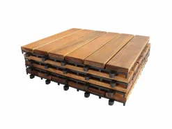 39 Baldosas de Madera Acacia con Base Plástica Duradera Cuadradas Baldosas de Madera Azulejos Suelo para Patio Balcón Terraza Cobertura 3.5m² Fácil Instalación^ Outlet