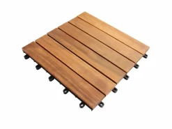 39 Baldosas de Madera Acacia con Base Plástica Duradera Cuadradas Baldosas de Madera Azulejos Suelo para Patio Balcón Terraza Cobertura 3.5m² Fácil Instalación^ Outlet