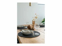 House Nordic 4 manteles individuales de yute trenzada oscuro Ø38 cm Gris