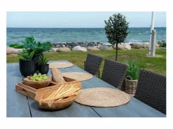 House Nordic 4 mesa colocada en yute trenzado Ø 38 cm Marru00f3n Discount