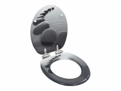 2 piezas de asientos de inodoro de MDF y tapa de cierre suave Stones 02_0002964^Helloshop26 Sale