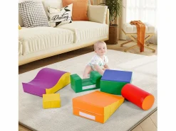 6 piezas de bloques de construcción gigantes blandos para patio de juegos, módulos para correr y trepar, PU - Naranja Outlet