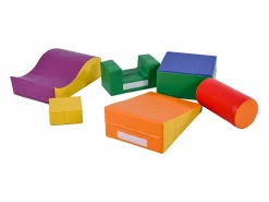 6 piezas de bloques de construcción gigantes blandos para patio de juegos, módulos para correr y trepar, PU - Naranja Outlet