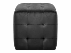 2 piezas Pufs 30 x 30 x 30 cm Tejido terciopelo Negro Best