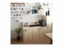 Calicosy Muebles Niño|1 puerta 2 estantes Armario de pino dinámico