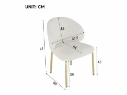 ModernLuxe Sillas Y Lotes De Sillas|1 Silla en tela chenille - patas de metal dorado - silla de tocador - silla de comedor -
