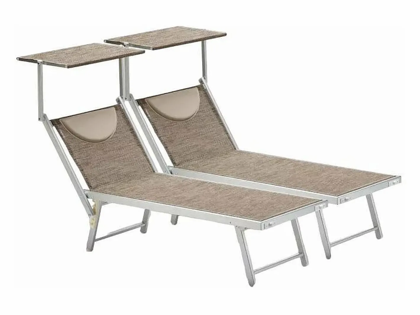 Beach & Garden Tumbona|2 Tumbonas plegables de aluminio con parasol para playa - Santorini Limited Edition Stock - Nature - Santorini