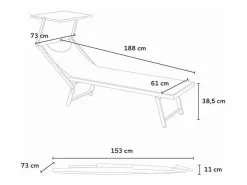 Beach & Garden Tumbona|2 Tumbonas plegables de aluminio con parasol para playa - Santorini Limited Edition Stock - Nature - Santorini