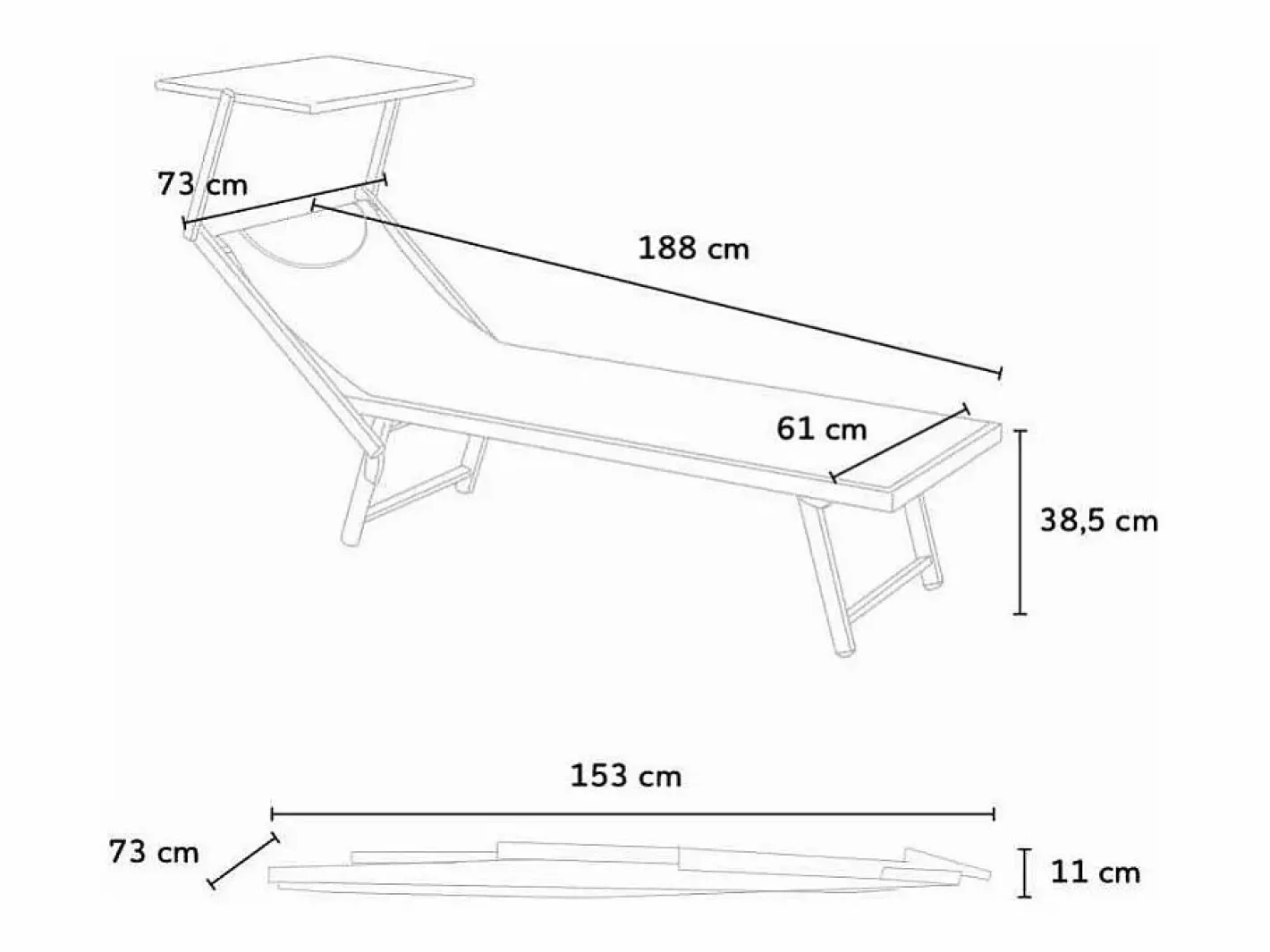 Beach & Garden Tumbona|2 Tumbonas plegables de aluminio con parasol para playa - Santorini Limited Edition Stock - Nature - Santorini