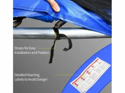 Accesorios para trampolín, set completo con red de seguridad, lona y escalera, poliéster, (305x305x15cm) Multicolor