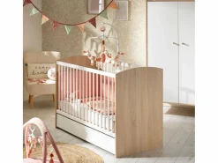 Sauthon Access guardería completa, cama de 120x60cm y cómoda - Roble Dorado Marru00f3n Sale