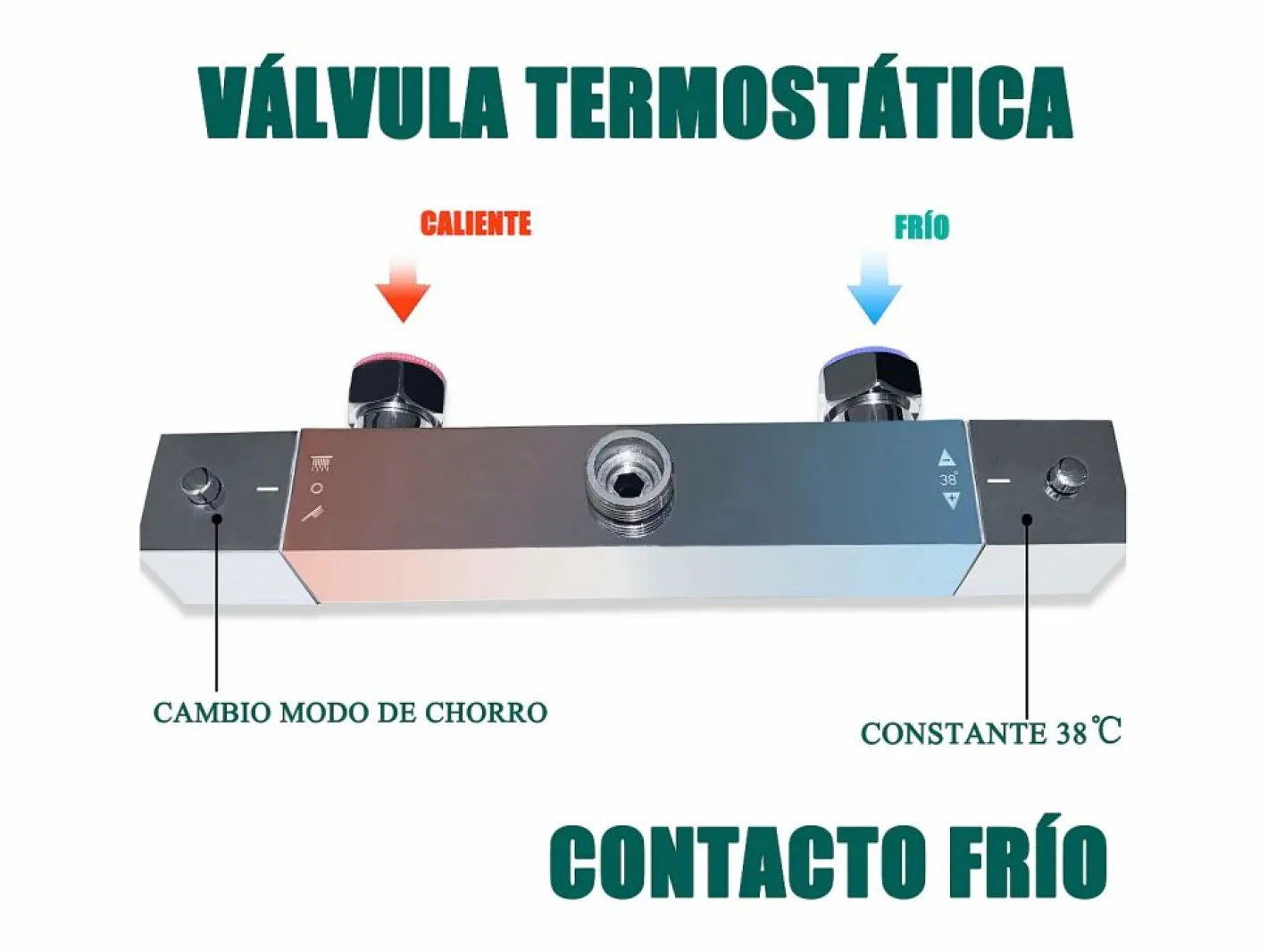 Aica columna de ducha con termostato barra en altura 80-120cm Plateado Online