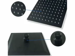 Columna de Ducha Termostática Negra Mate con Alcachofa Cuadrada y Rociador Superior Grande 20 cm x 20 cm^Aica