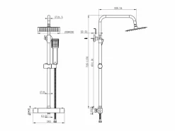 Aica Columna De Ducha|columna de ducha termostática mate cuadrada 768-1200mm para baño