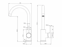 Aica columna de ducha termostático en mate y grifo de cocina cromo con control de temperatura Negro New