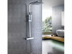 columna de duchas en cromado y grifos de cocina en negro mate^Aica Sale