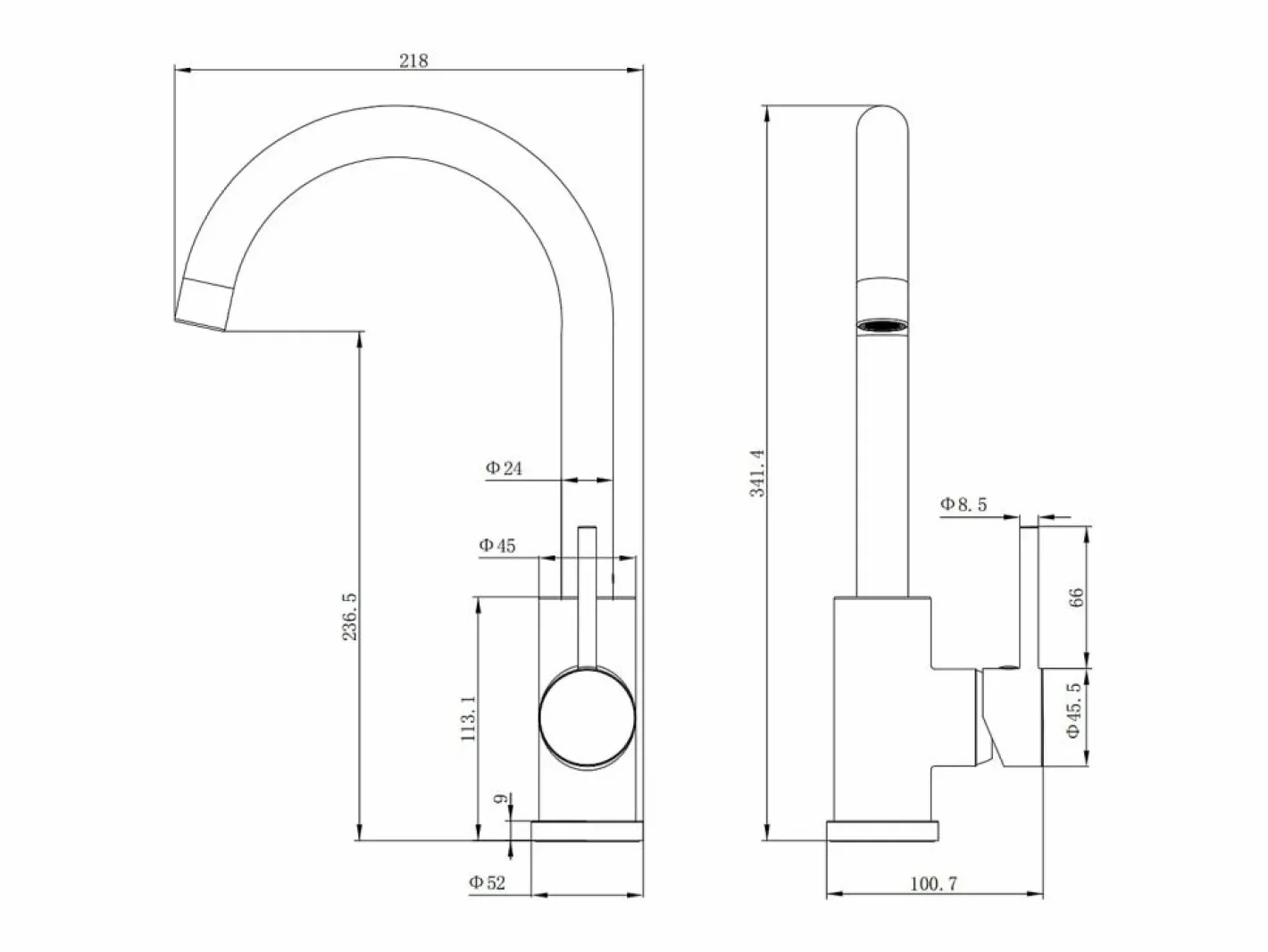 columna de duchas en cromado y grifos de cocina en negro mate^Aica Sale