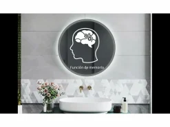 AICA Espejo de baño con iluminación LED Espejo redondo,60 cm, luz 3 colores, antivaho, brillo ajustable, memoria de apagado Transparente Online