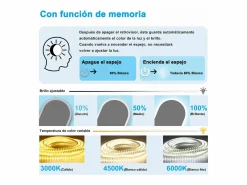 Aica Espejo de baño LED 450 x 750 mm, ovalado, antivaho, luminosidad regulable Transparente Best