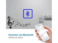 Aica Espejo de baño LED 120×70cm,Bluetooth,3×lupa Transparente Best