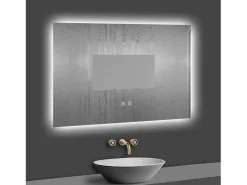 Aica Espejo de baño LED 80×60cm, antivaho, temperatura de tres colores regulable, función memoria Transparente Sale