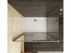 Aica Mampara de ducha corredera+panel lateral,vidrio templado 5mm,(1161-1201)x(680-700)x1850mm Transparente Hot