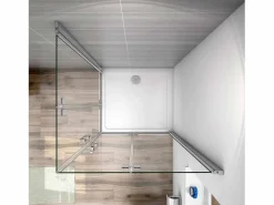 Aica Mampara de ducha cuadrada angular plegable 6mm antical,(680-700)x(680-700)x1950mm Transparente Sale