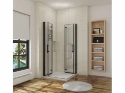 Aica Mampara de ducha cuadrada plegable vidrio easyclean 5mm,(780-800)x(780-800)x1900mm Transparente Online