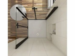 Aica Mampara de ducha cuadrada plegable vidrio easyclean 5mm,(780-800)x(780-800)x1900mm Transparente Online