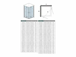 Aica Mampara De Ducha|Mampara de ducha rectangular angular plegable 6mm antical,(980-1000)x(1080-1100)x1850mm