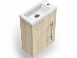 Mueble de baño con lavabo, Roble, 44 x 23 x 60 cm^Aica Outlet