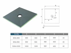 Aica Plato de ducha de xps,tablero de aislamiento impermeable,1000x1000x40mm Verde Outlet