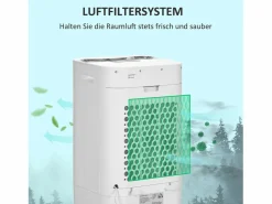 Aire acondicionado portátil 3 en 1 con humidificación, refrigeración por agua, 15 L, oscilación de 60°, control remoto, temporizador de 8 h, para 20 m² Blanco Outlet