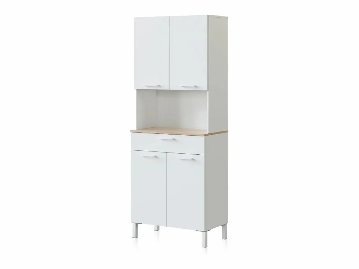 duehome Alacena cocina Colin 4 Puertas Blanco Artik (Blanco Mate) - Roble Canadian Color natural claro Sale
