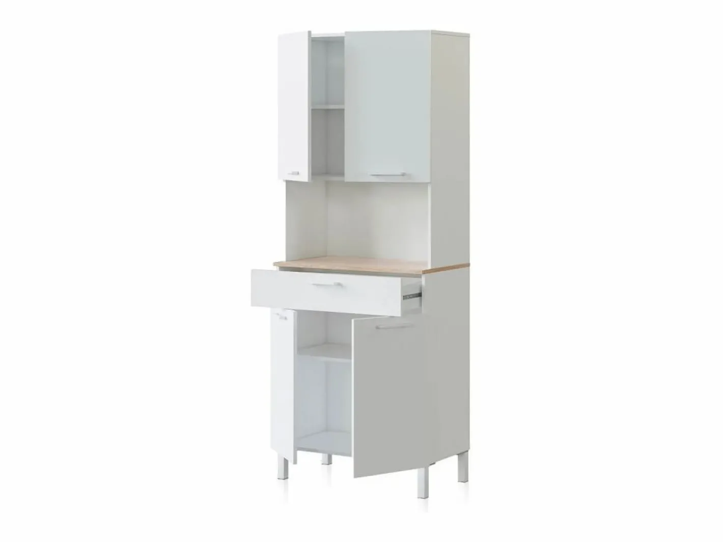 duehome Alacena cocina Colin 4 Puertas Blanco Artik (Blanco Mate) - Roble Canadian Color natural claro Sale