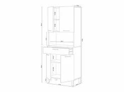 duehome Alacena cocina Colin 4 Puertas Blanco Artik (Blanco Mate) - Roble Canadian Color natural claro Sale