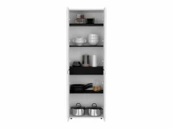 TuHome Alacena Herring en melamina con 4 puertas y 5 estantes , blanco , 170 cm X 60 cm X 30 cm Negro Best