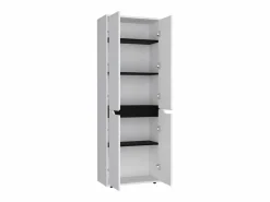 TuHome Alacena Herring en melamina con 4 puertas y 5 estantes , blanco , 170 cm X 60 cm X 30 cm Negro Best