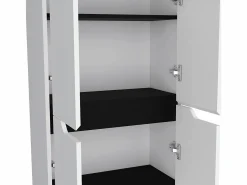 TuHome Alacena Herring en melamina con 4 puertas y 5 estantes , blanco , 170 cm X 60 cm X 30 cm Negro Best