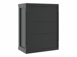 Alavieska Armario de almacenaje exterior PP y negro 65x37x85 cm^Garden Furniture New