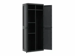 Garden Furniture Alavieska Armario de almacenaje exterior PP 65x37x165 cm Negro Sale