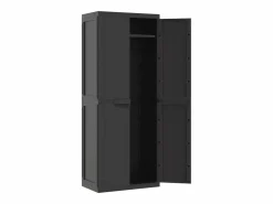 Garden Furniture Alavieska Armario de almacenaje exterior PP 65x37x165 cm Negro Sale