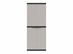 Alavieska Armario de almacenaje exterior PP y negro 65x37x165 cm^Garden Furniture Outlet