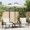 Garden Furniture Albemarle Sombrilla jardín con luces LED poste acero blanca 225x225x212cm Online