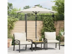 Garden Furniture Albemarle Sombrilla jardín con luces LED poste acero blanca 225x225x212cm Online