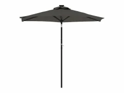 Garden Furniture Albemarle Sombrilla jardín con LEDs poste acero antracita 225x225x212 cm New