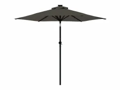 Garden Furniture Albemarle Sombrilla jardín con LEDs poste acero antracita 225x225x212 cm New
